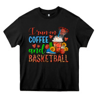 Black I Run On Coffee And Basketball Frappe Heavy Core Tee - FaDigitalArtStudio