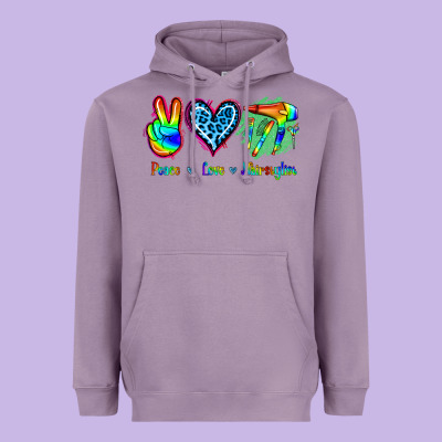 Peace Love Hairstylist Heavyweight Hoodie Designed By Jasminsmagicworld