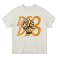 Cream jojo bizarre Heavy Core Tee - DesigneFamous