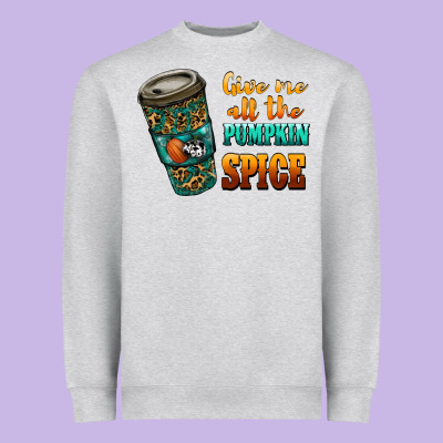 Watercolor Give Me All The Pumpkin Spice Heavyweight Sweatshirt Designed By Ranaportraitstore