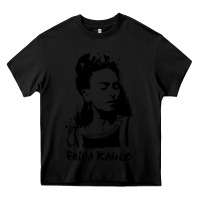 Black frida kahlo Heavy Core Tee - DesigneFamous