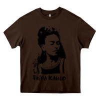 Chocolate Brown frida kahlo Heavy Core Tee - DesigneFamous