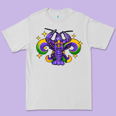 Mardi Gras Crawfish 2 Premium Tee Designed By Fadigitalartstudio
