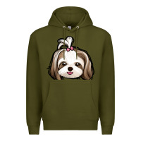 Army Green shih tzu Premium Hoodie - Jasminsmagicworld