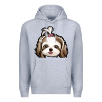 Heather Grey shih tzu Premium Hoodie - Jasminsmagicworld