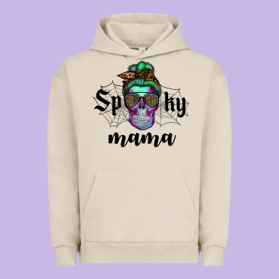 Spooky Mama Skull Urban Hoodie Designed By Ranaportraitstore