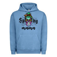 Pigment Pebble Blue spooky mama skull Urban Hoodie - RanaPortraitStore
