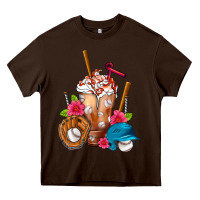 Chocolate Brown Baseball Frappe Heavy Core Tee - FaDigitalArtStudio