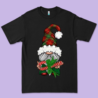 Christmas Gnome With Candy Premium Tee Designed By Bundleandbundleshop