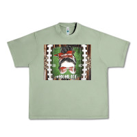 Oil Green American Football Mom life Urban Heavy Tee - CowhideDigitalArt