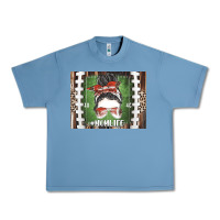 Pebble Blue American Football Mom life Urban Heavy Tee - CowhideDigitalArt