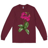 Burgundy Moth Orchid Long Sleeve Tee - LillyAllenDesigns