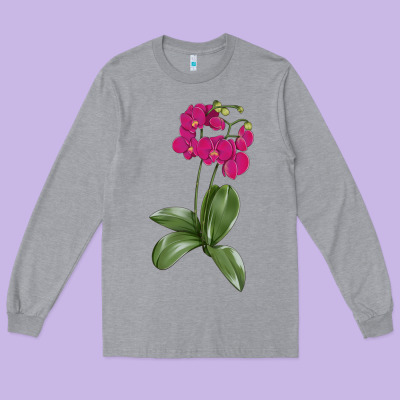 Moth Orchid Long Sleeve Tee Designed By Lillyallendesigns