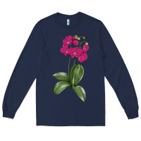 Navy Moth Orchid Long Sleeve Tee - LillyAllenDesigns