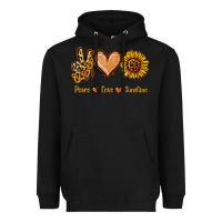 Black Peace Love Sunshine Heavyweight Hoodie - Jasminsmagicworld