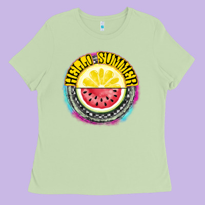 Hello Summer Ladies Tee Designed By Cowhidedigitalart
