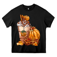 Black Pumpkin Spice Coffee Heavy Core Tee - FaDigitalArtStudio