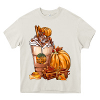 Cream Pumpkin Spice Coffee Heavy Core Tee - FaDigitalArtStudio
