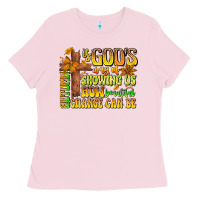 Bubblegum Pink Autumn Is God's way Of Showing Us How Beautiful Ch Ladies Tee - CowhideDigitalArt