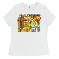 White Autumn Is God's way Of Showing Us How Beautiful Ch Ladies Tee - CowhideDigitalArt