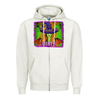 Oatmeal Heather bad witch vibes Zipper Hoodie - Jasminsmagicworld