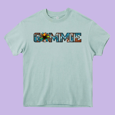 Gammie Sunflower Cowhide Heavy Core Tee Designed By Jasminsmagicworld