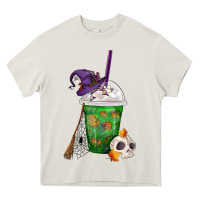Cream Halloween Spooky Pumpkins Frappe Heavy Core Tee - FaDigitalArtStudio