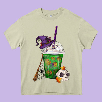 Halloween Spooky Pumpkins Frappe Heavy Core Tee Designed By Fadigitalartstudio