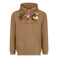 Toasted Coconut Peace Love Guinea Pigs Heavyweight Hoodie - Jasminsmagicworld