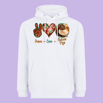Peace Love Guinea Pigs Heavyweight Hoodie Designed By Jasminsmagicworld