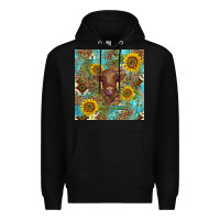 Black western highland cow Premium Hoodie - BarkalooDesign