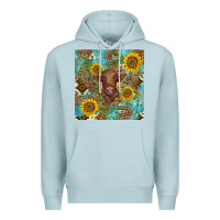 Blue Mist western highland cow Premium Hoodie - BarkalooDesign