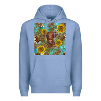 Colony Blue western highland cow Premium Hoodie - BarkalooDesign