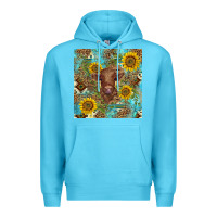 Ocean Blue western highland cow Premium Hoodie - BarkalooDesign