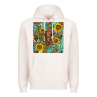 Pale Pink western highland cow Premium Hoodie - BarkalooDesign