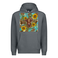 Rock western highland cow Premium Hoodie - BarkalooDesign
