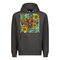 Smoke western highland cow Premium Hoodie - BarkalooDesign