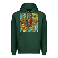 Sports Green western highland cow Premium Hoodie - BarkalooDesign