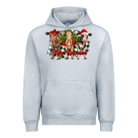 Heather Grey feliz navidad heifers front view Urban Hoodie - RanaPortraitStore