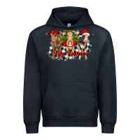 Navy feliz navidad heifers front view Urban Hoodie - RanaPortraitStore