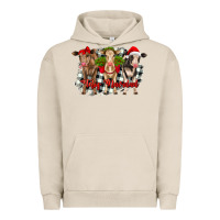 Pigment French Oak feliz navidad heifers front view Urban Hoodie - RanaPortraitStore