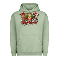 Pigment Oil Green feliz navidad heifers front view Urban Hoodie - RanaPortraitStore