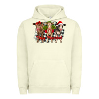 Pigment Pistachio feliz navidad heifers front view Urban Hoodie - RanaPortraitStore