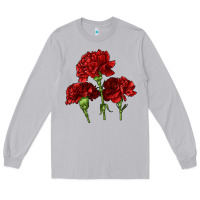 Moon Dust Scarlet Red Carnation Illustrations Long Sleeve Tee - LillyAllenDesigns