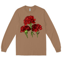 Toasted Coconut Scarlet Red Carnation Illustrations Long Sleeve Tee - LillyAllenDesigns