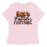 Bubblegum Pink Fall Family Football Ladies Tee - LillyAllenDesigns