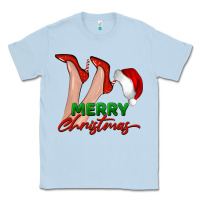 Dusty Blue merry Christmas heels Classic Tee - BarkalooDesign