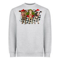 Heather Grey Christmas heifers front view Heavyweight Sweatshirt - RanaPortraitStore