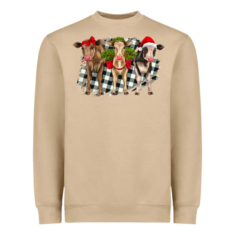 Christmas Heifers Front View Heavyweight Sweatshirt by RanaPortraitStore | Teevron