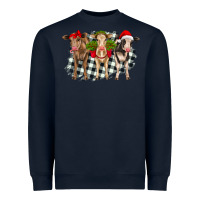 Navy Christmas heifers front view Heavyweight Sweatshirt - RanaPortraitStore